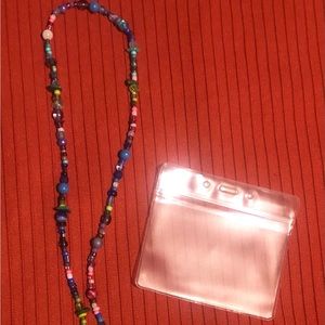 Handmade beaded badge holder. Very pretty, stylish!